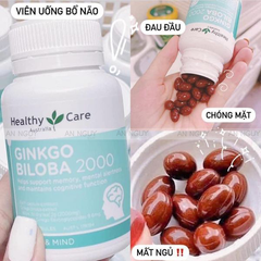 Viên Uống Bổ Não Healthy Care Ginkgo Biloba 2000 100 Viên