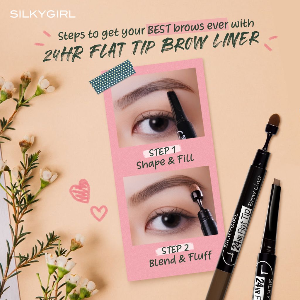 Chì Mày Hai Đầu SilkyGirl 24H Flat Tip Brow Liner Lâu Trôi 0.15gr