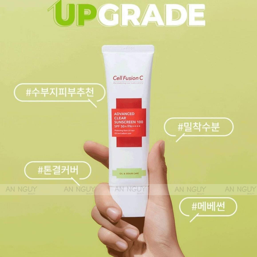 Kem Chống Nắng Cell Fusion C Advanced Clear Sunscreen 100 SPF50+ PA++++ Kiềm Dầu 50ml