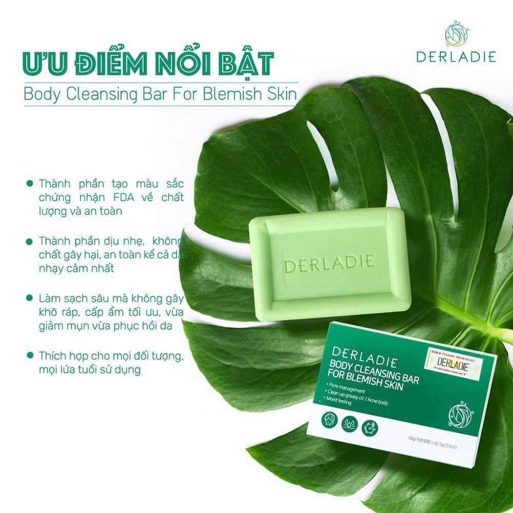 Xà Phòng Derladie Body Cleansing Bar For Blemish Skin Giảm Mụn Cơ Thể 50g