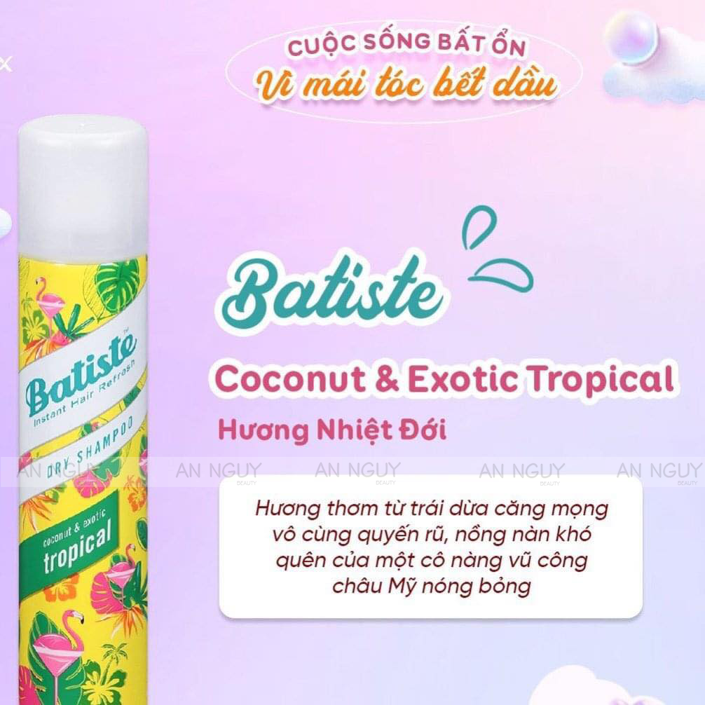 Dầu Gội Khô Batiste Dry Shampoo 200ml