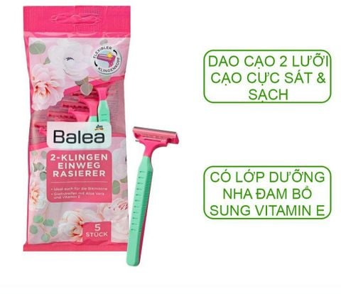 Set 10 Dao Cạo 2 Lưỡi Kép BALEA 2 - Klingen Einweg Rasierer