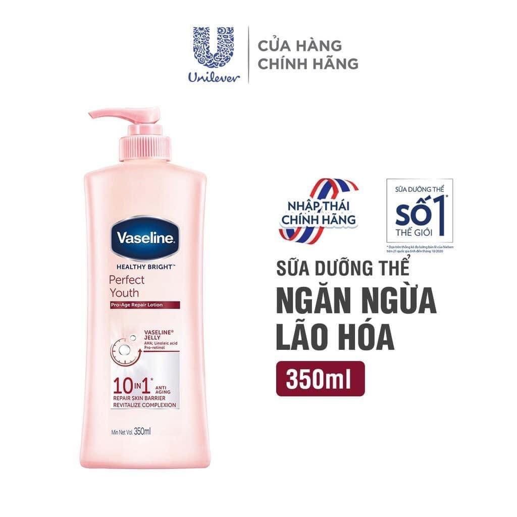 Sữa Dưỡng Thể Vaseline Healthy Bright Perfect Youth Pro-Age Repair Lotion Ngăn Ngừa Lão Hoá  350ml