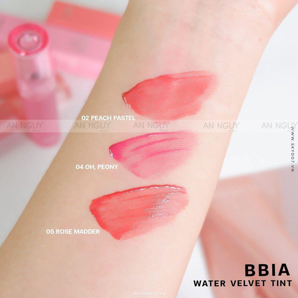 Son Kem Lì Bbia Water Velvet Tint Màu 2.9gr #02 Peach Pastel