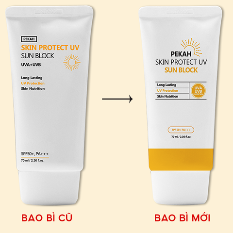 Kem Chống Nắng Vật Lý Pekah Skin Protect UV Sun Block SPF 50+ PA+++ Bảo Vệ Khỏi Tia UV 70ml