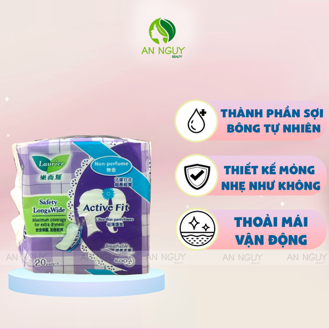 Băng Vệ Sinh Ngày Đầu-Cuối Laurier Active Fit Safety Long & Wide Không Hương