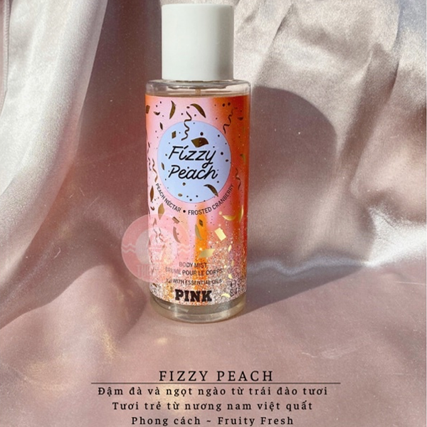 Xịt Thơm Victoria's Secret Pink Fizzy Peach & Frosted Cranberry Fragrance 250ml