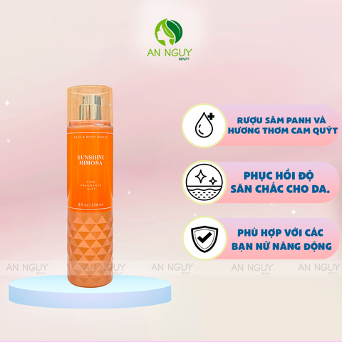 Xịt Thơm Bath & Body Works Sunshine Mimosa Fine Fragrance Mist Hương Thơm Tươi Mát 236ml