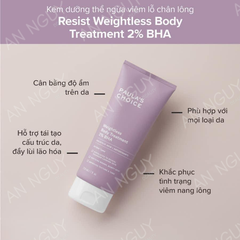 Kem Dưỡng Thể Paula's Choice Weightless Body Treatment 2% BHA Giảm Viêm Lỗ Chân Lông, Làm Mềm Da 210ml