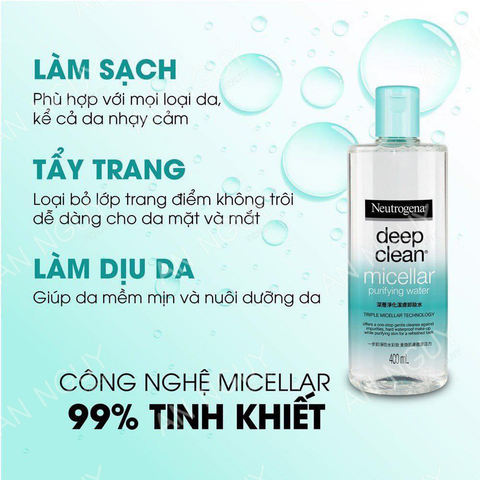 Nước Tẩy Trang Neutrogena Micellar Làm Sạch Sâu Cho Da Nhạy Cảm 400ml