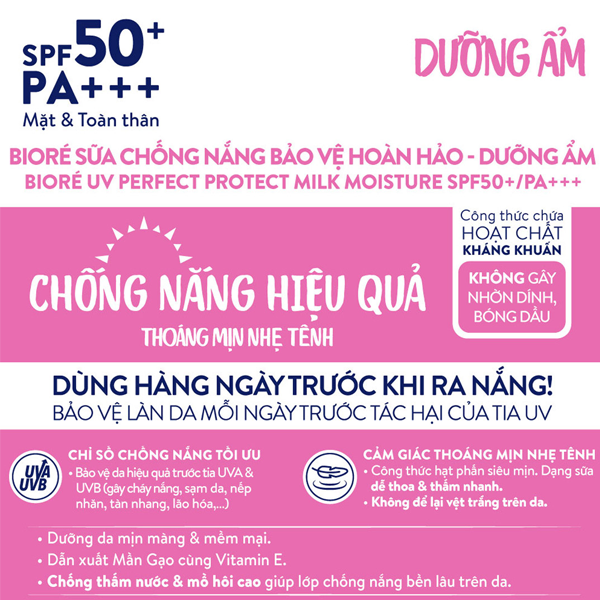 Sữa Chống Nắng Bioré UV Perfect Protect Milk SPF50+ PA+++ 25ml