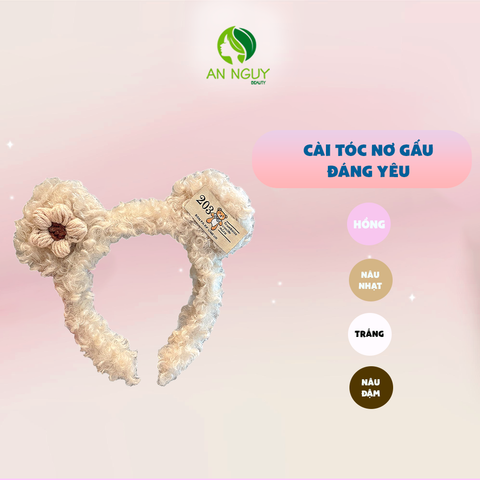 Cài Tóc Nơ Gấu Xù Nhiều Màu