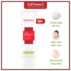 Kem Chống Nắng Cell Fusion C Clear Sunscreen 100 SPF48+ PA+++ Cho Da Dầu Mụn 50ml