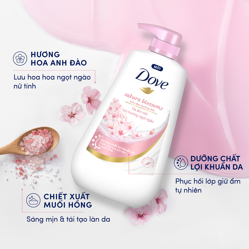 Sữa Tắm Dove Body Wash Dưỡng Thể, Làm Sạch Da Dịu Nhẹ 500g