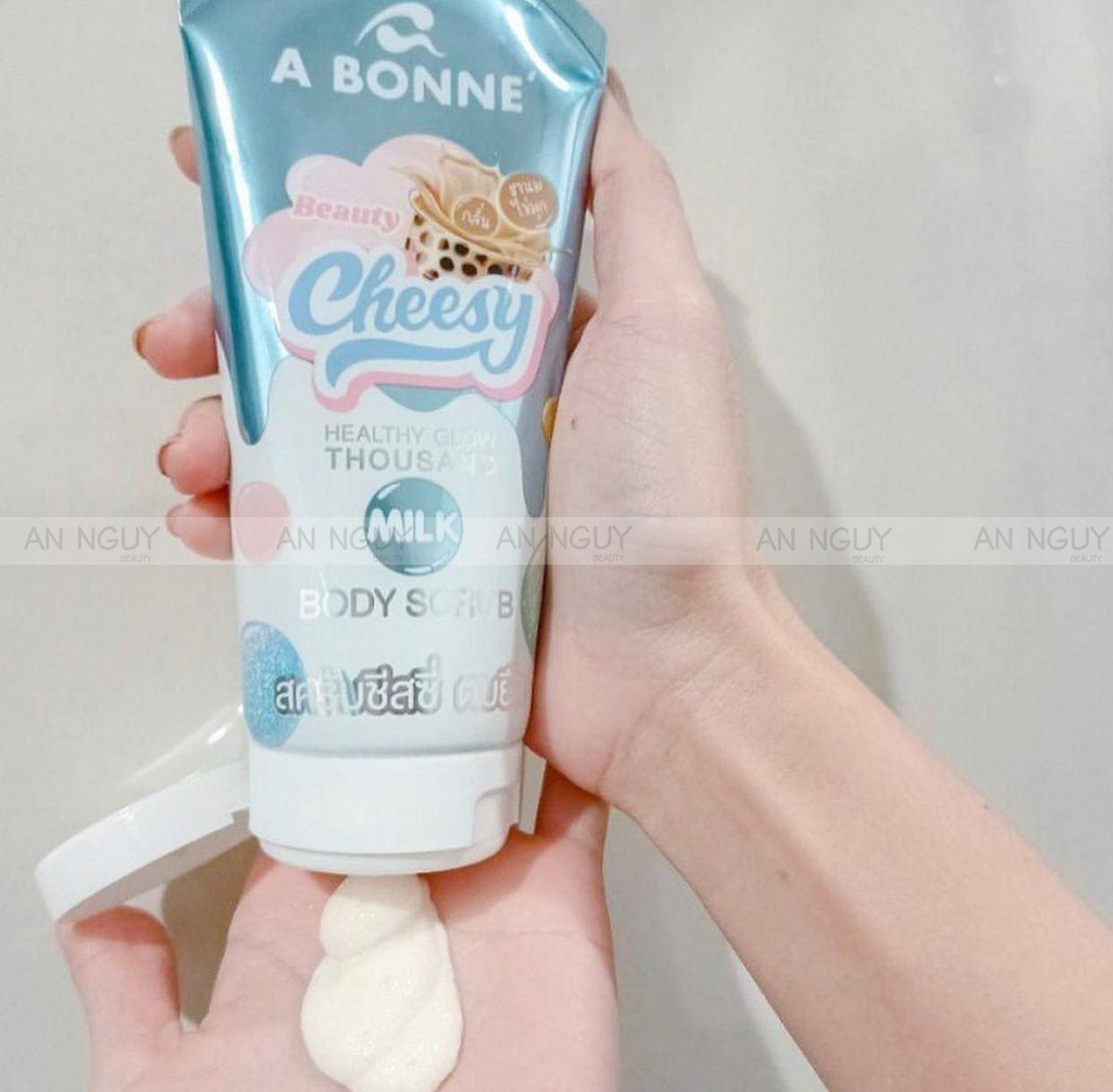 Muối Sữa Tẩy Tế Bào Chết A Bonne' Cheesy Healthy Glow Thousand Milk Body Scrub Hương Trà Sữa 150gr