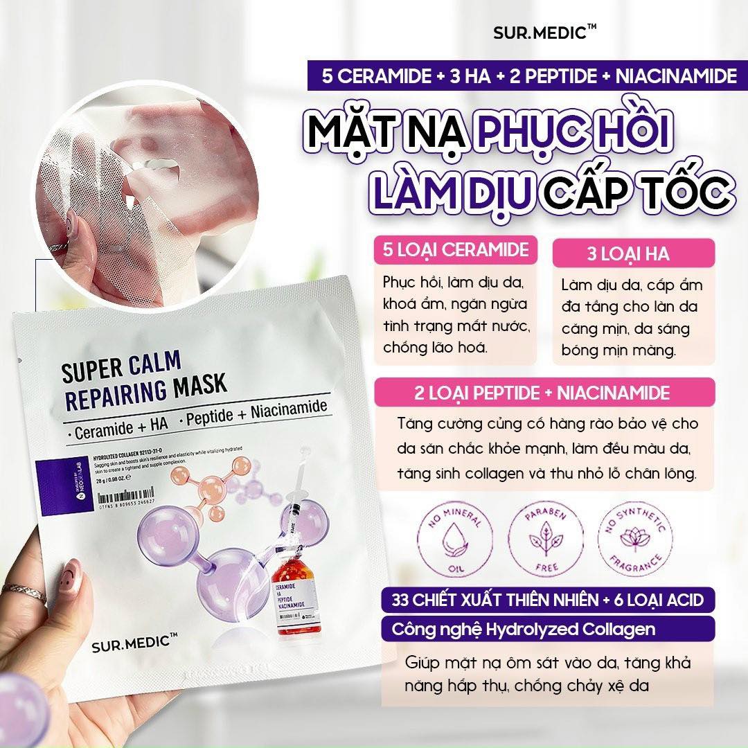 Mặt Nạ Da Sur.Medic Super Calm Repairing Mask Phục Hồi, Làm Dịu Da Cấp Tốc  28grMặt Nạ Da Sur.Medic+ Super Calm Repairing Mask Phục Hồi, Làm Dịu Da Cấ  – annguy.beauty