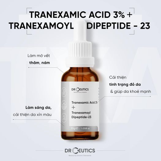 Tinh Chất DrCeutics Tranexamic Acid 3% + Tranexamoyl Dipeptide-23 Làm Sáng Da, Mờ Thâm Nám 30g
