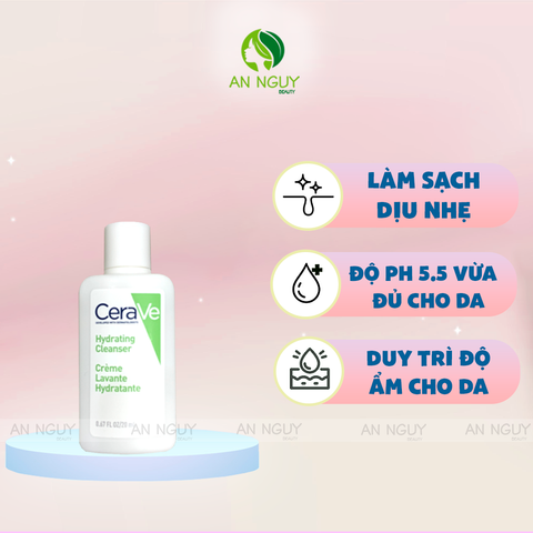 [Minisize] Sữa Rửa Mặt CeraVe Cho Da Thường Đến Khô Hydrating Cleanser 20ml