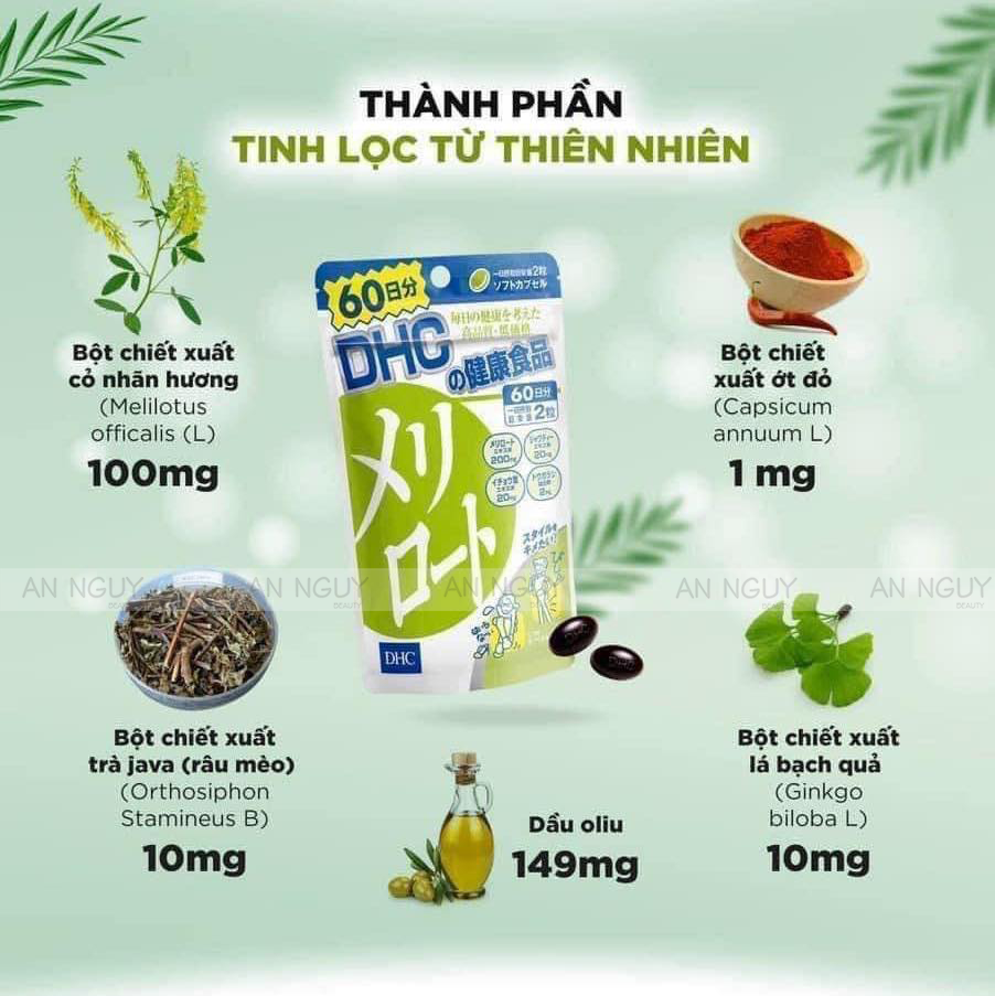 Viên Uống DHC Melilot Hỗ Trợ Giảm Mỡ Đùi 30 Ngày