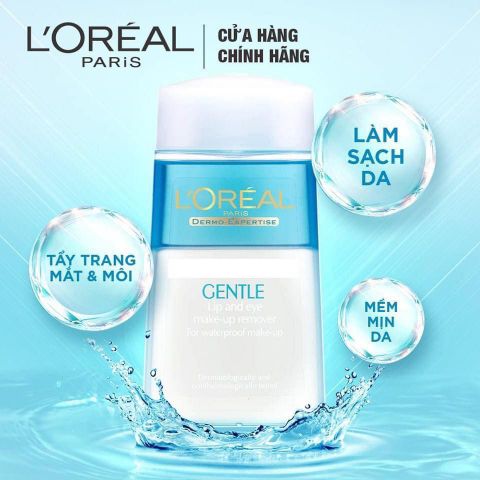 Nước Tẩy Trang Mắt Và Môi L'Oreal Gentle Lip And Eye Make Up Remover 125ml