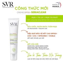 Kem Chống Nắng SVR Sebiaclear SPF50+ Crème Cho Da Hỗn Hợp, Dầu 40ml