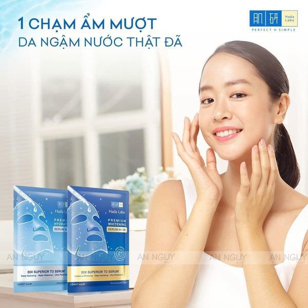 Mặt Nạ Dưỡng Da Hada Labo Premium Serum Mask Chứa Tinh Chất Cao Cấp 23gr