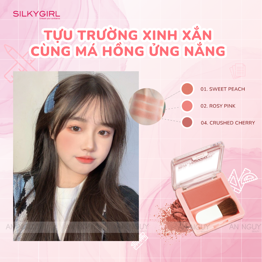 Phấn Má Hồng SilkyGirl Blush Hour Kèm Cọ 3gr