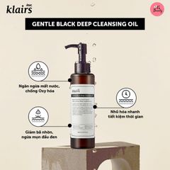 Dầu Tẩy Trang Klairs Gentel Black Deep Cleansing Oil Làm Sạch Và Dưỡng Ẩm 150ml