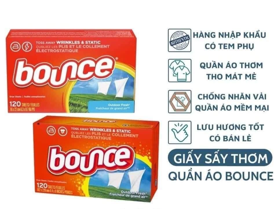 Giấy Thơm Bounce Outdoor Fresh Dùng Cho Máy Sấy (Hàng Mỹ Nhập Khẩu)