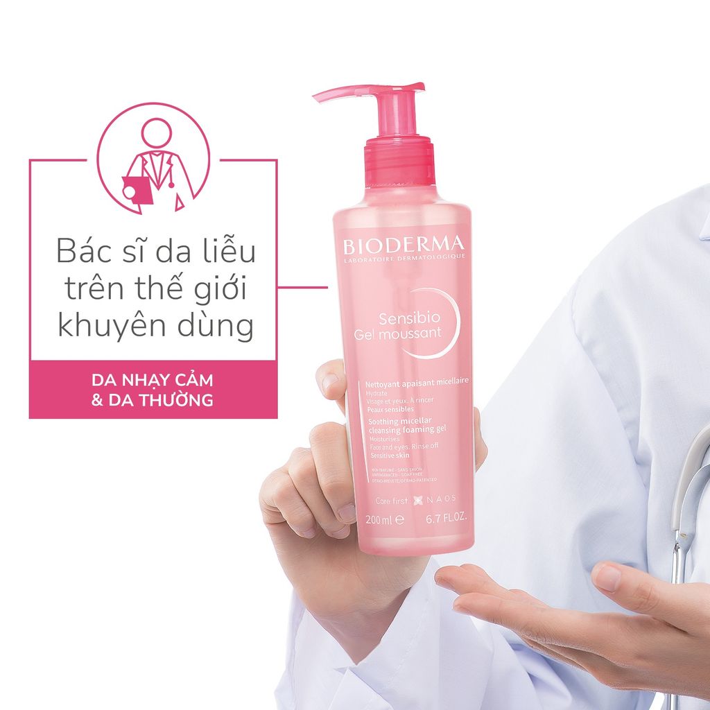 Gel Rửa Mặt Bioderma Sensibio Gel Moussant Tạo Bọt Cho Da Nhạy Cảm