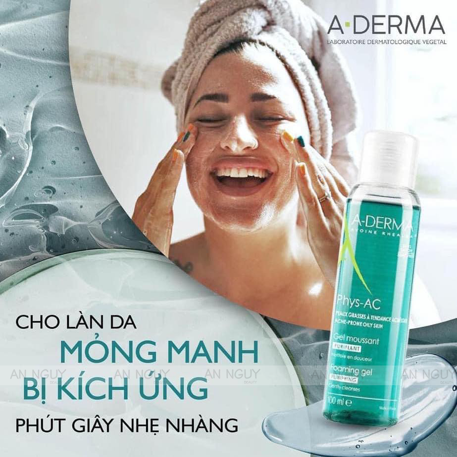 Gel Rửa Mặt A-Derma Purifying Foaming Gel Dành Cho Da Dầu, Mụn, Nhạy Cảm 100ml