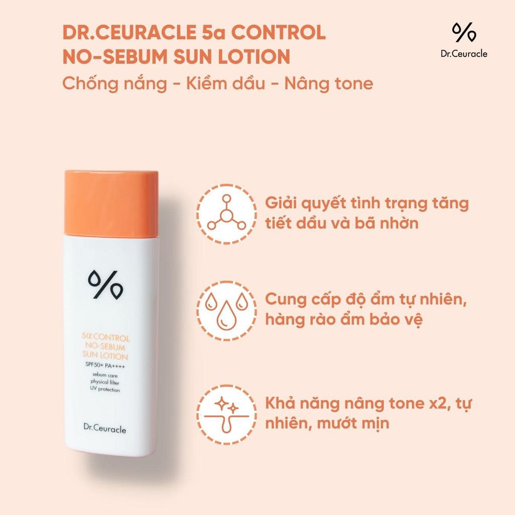 [Date 23/12/2024] Kem Chống Nắng Dr.Ceuracle 5Alpha Control No-Sebum SPF 50+ PA++++ Kiểm Soát Dầu Nhờn Cho Da Dầu 50ml