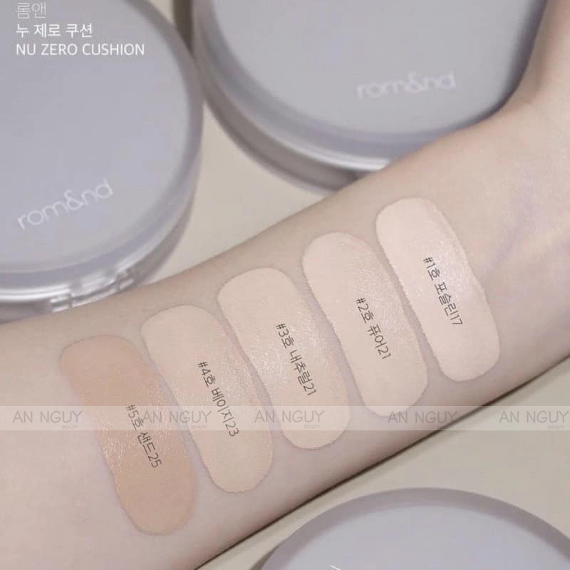 Phấn Nước Romand NU Zero Cushion SPF24/PA++ Mỏng Nhẹ Tự Nhiên 15gr