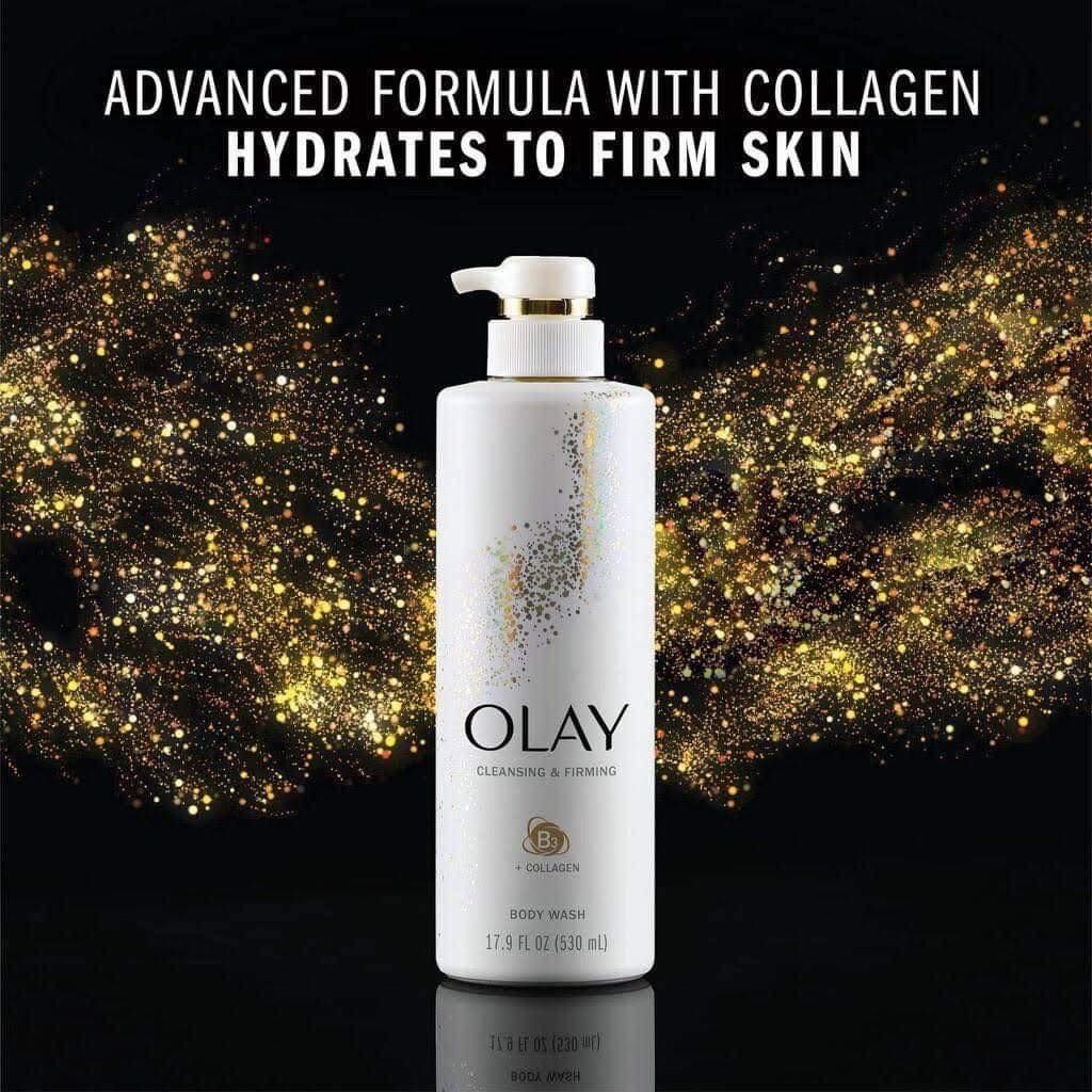 Sữa Tắm Olay Body Wash with Collagen and Vitamin B3, Cleansing & Firming 530ml