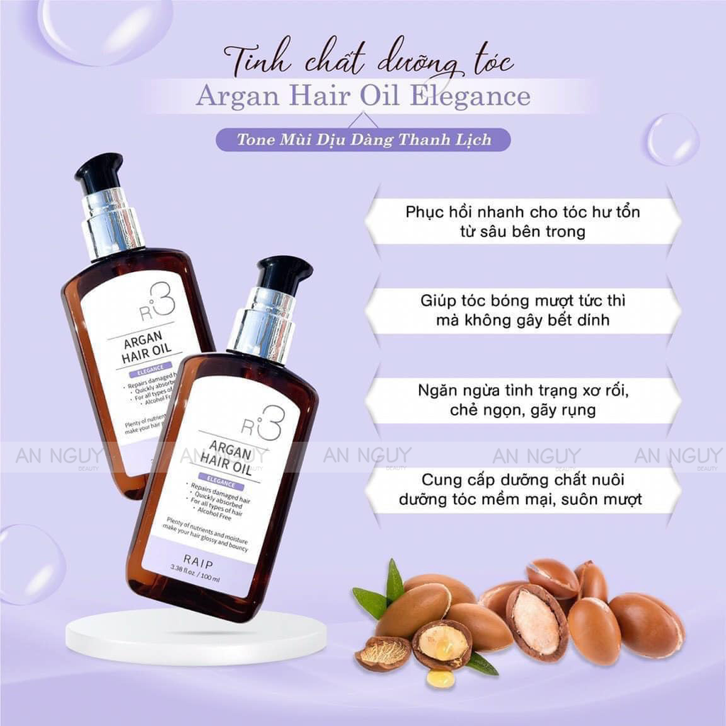 Dầu Dưỡng Tóc Raip R3 Argan Hair Oil Giảm Hư Tổn, Giúp Tóc Suôn Mượt 100ml