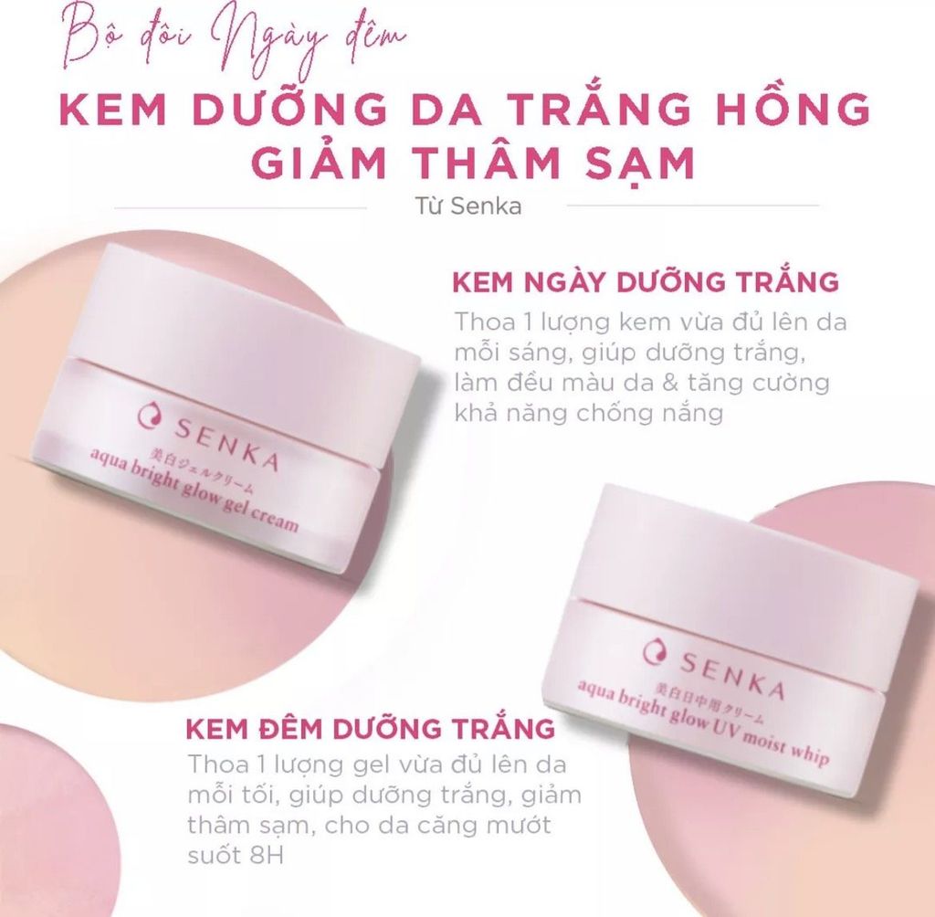 Kem Dưỡng Senka White Beauty Glow Gel Cream Sáng Da, Mờ Thâm Sạm Ban Đêm 50gr