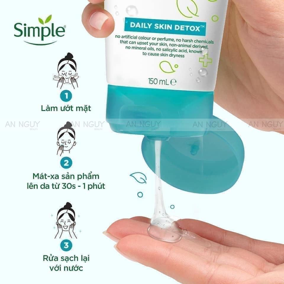 Sữa Rửa Mặt Simple Daily Skin Detox Purifying Facial Wash Cho Da Dầu 150ml