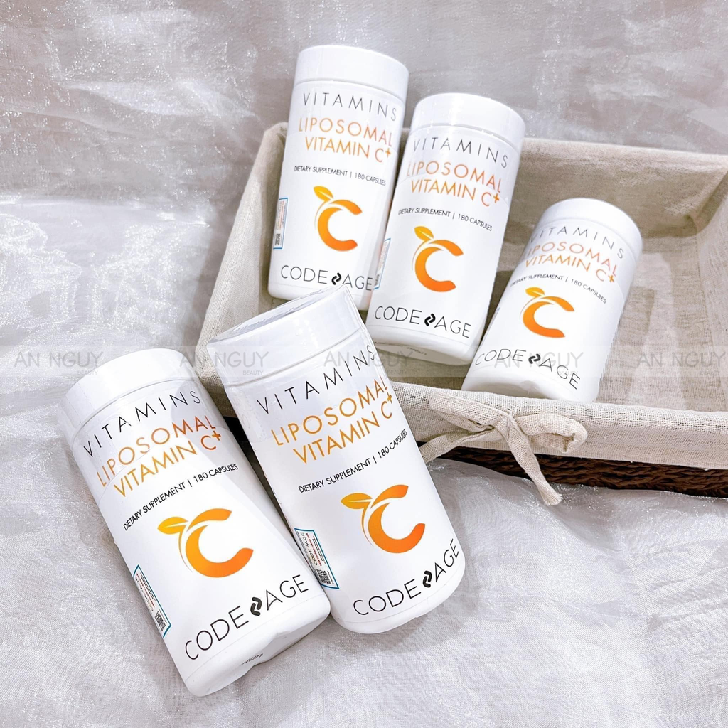 Viên Uống CodeAge Liposomal Vitamin C+ Chống Lão Hóa, Sáng Da, Tăng Cường Miễn Dịch 180 Viên