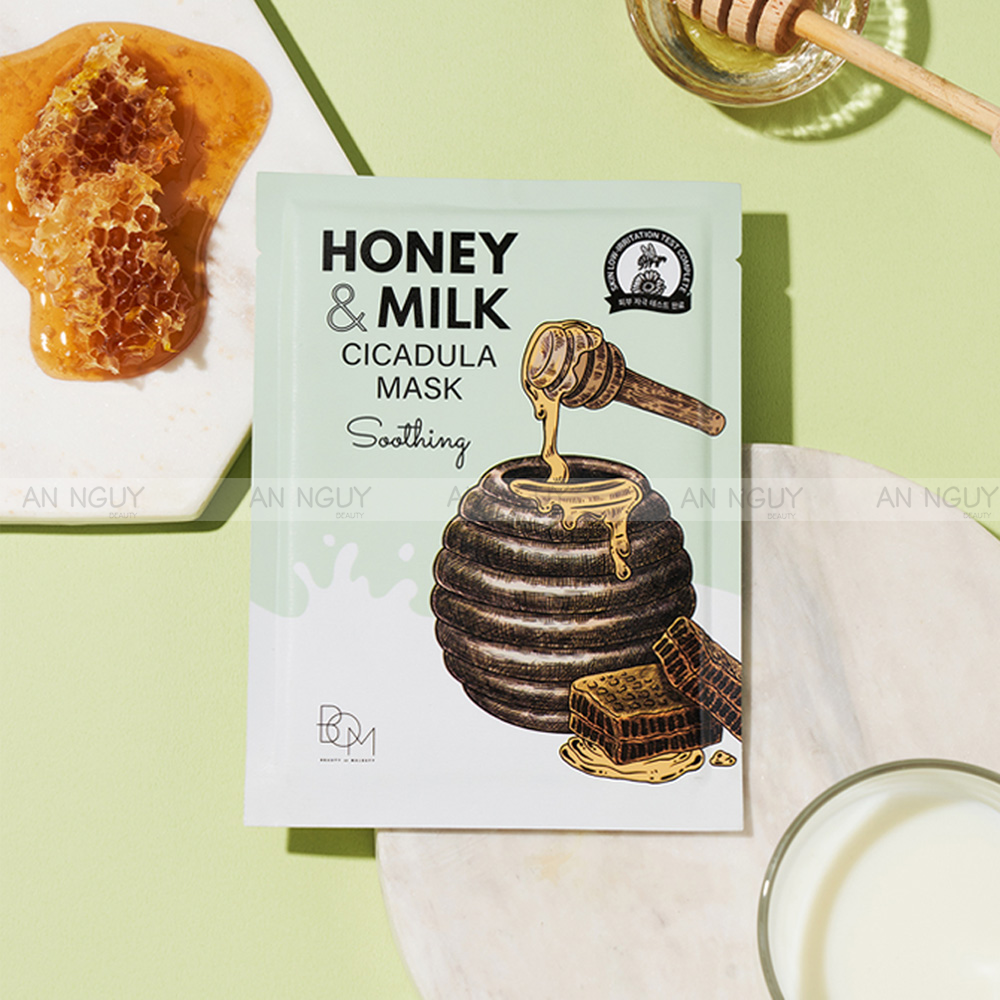 Mặt Nạ BOM Honey & Milk Mask Dưỡng Ẩm, Phục Hồi Da 25gr