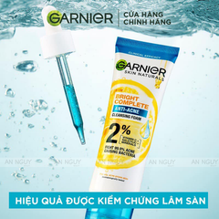 Sữa Rửa Mặt Garnier Bright Complete Anti-Acne Cleansing Foam 3 Trong 1 Giảm Mụn, Dưỡng Sáng Da 100ml