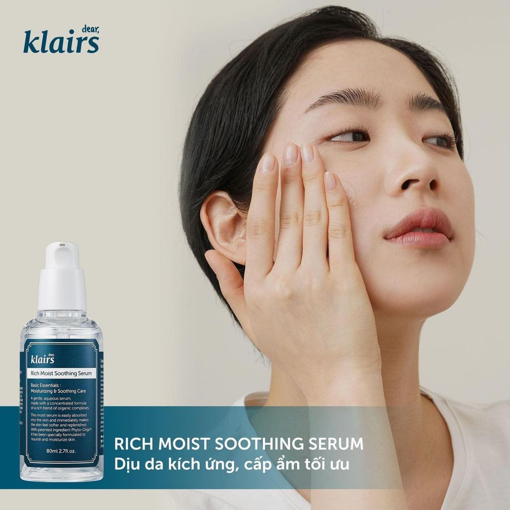 Tinh Chất Klairs Rich Moist Soothing Serum Dưỡng Ẩm Sâu 80ml