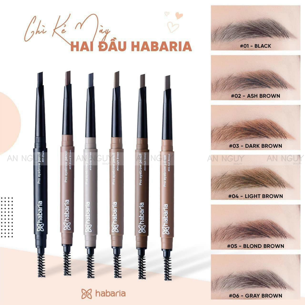 Chì Kẻ Mày 2 Đầu Habaria Pro Eyebrow Pencil 0.3gr