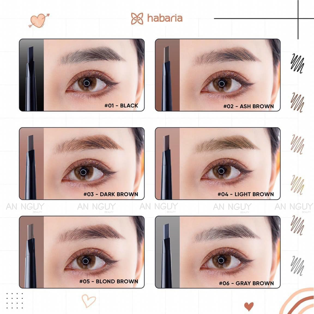 Chì Kẻ Mày 2 Đầu Habaria Pro Eyebrow Pencil 0.3gr