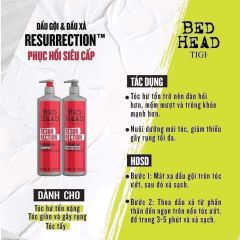 Bộ Gội Xả TIGI Resurrection Phục Hồi Tóc Hư Tổn 970ml x 2 (Mẫu mới)