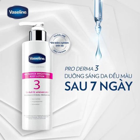 Sữa Dưỡng Thể Vaseline Pro Derma 3 - 5% Niacinamide Brightening Body Lotion Dưỡng Sáng Da 250ml