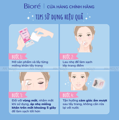 Khăn Tẩy Trang Dưỡng Ẩm Bioré Cleansing Cotton Rich Moisture 10 Miếng - Hồng