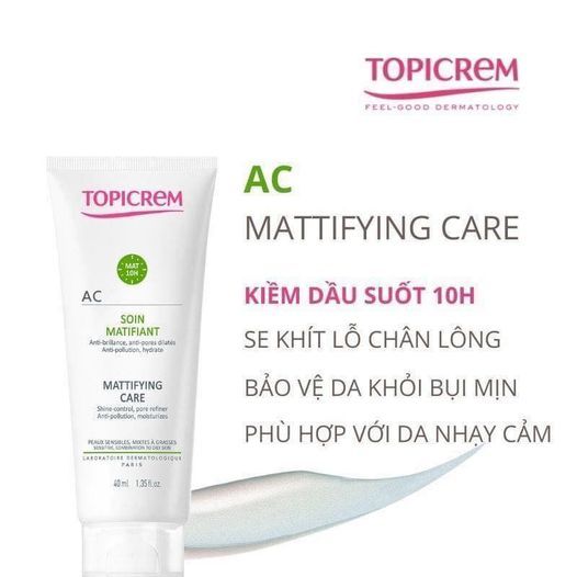 Kem Dưỡng Ẩm Topicrem AC Mattifying Care Giảm Bóng Nhờn Cho Da Mụn 40ml