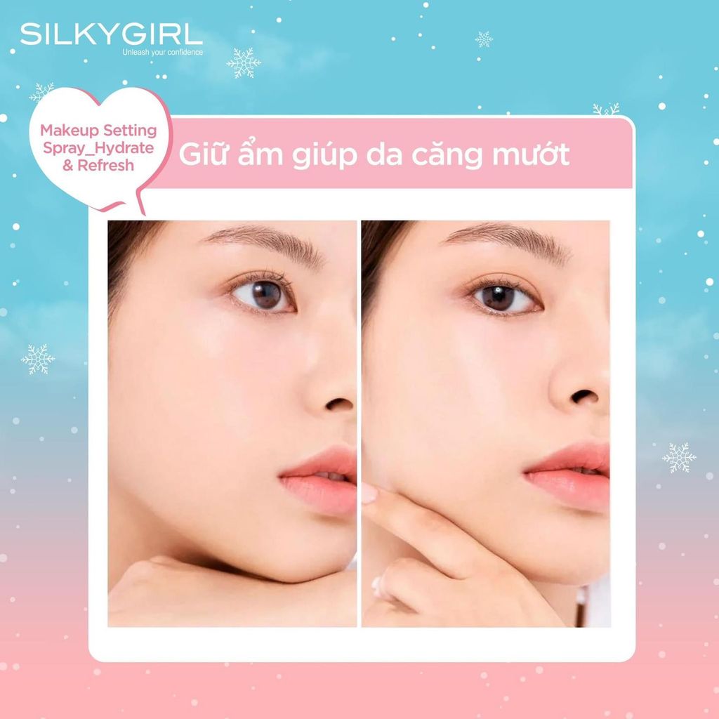 Xịt Giữ Lớp Trang Điểm Silkygirl Lâu Trôi Makeup Setting Spray - Hydrate & Refresh 70ml