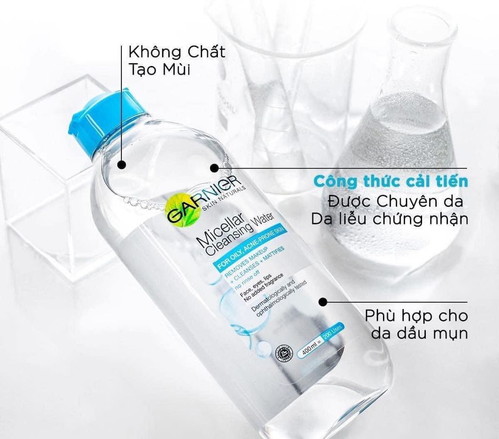 Nước Tẩy Trang Garnier Micellar Cleansing Water For Oily & Acne-Prone Skin Dành Cho Da Dầu Và Mụn