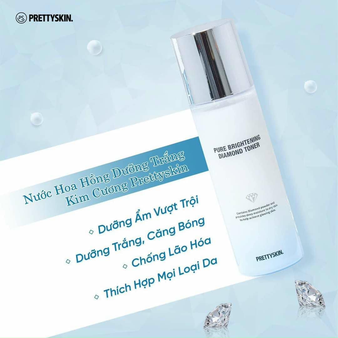 Nước Hoa Hồng Dưỡng Trắng PrettySkin Pure Brightening Diamond Toner  150mlNước Hoa Hồng Dưỡng Trắng PrettySkin Pure Brightening Diamond Toner 15  – annguy.beauty